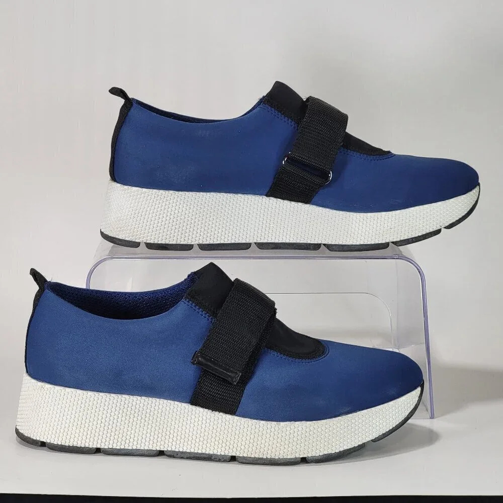 Franco Sarto Odella Womens 8.5 Blue‎ Sneakers Platform Casual Basic Comfort